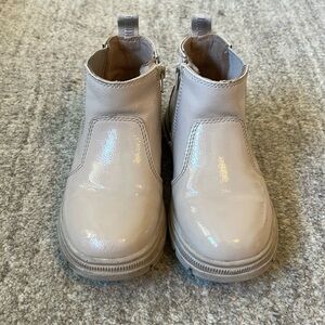 Zara Beige Patent Boots